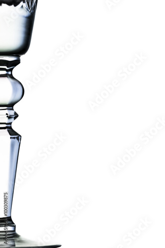 A part of wine glasses on a white background