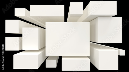 white blocks background