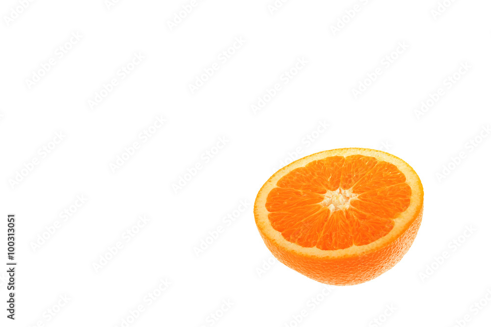 cut orange on the white background cut orange on the white background