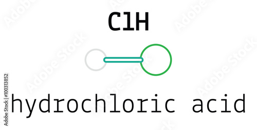 HCl hydrochloric acid molecule