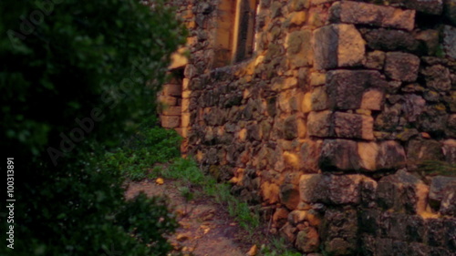 Royalty Free Stock Video Footage panorama of ruins at Bar'am shot in Israel at 4k with Red. photo