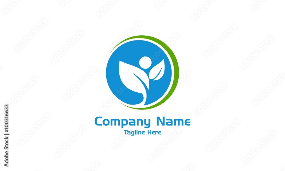 Green Life Blue Vector Logo Green Life Blue Vector Logo