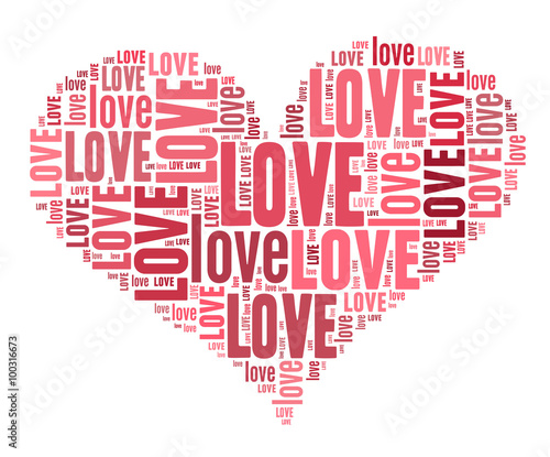 Valentines day card word cloud concept