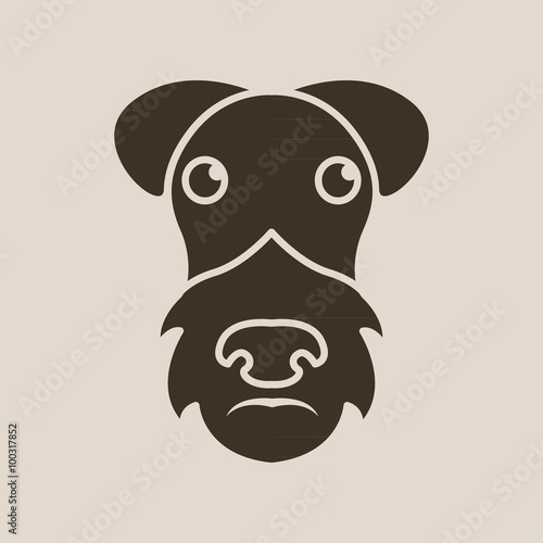 Dog airedale terrier logo