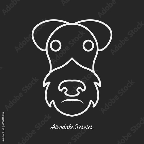 Dog airedale terrier logo