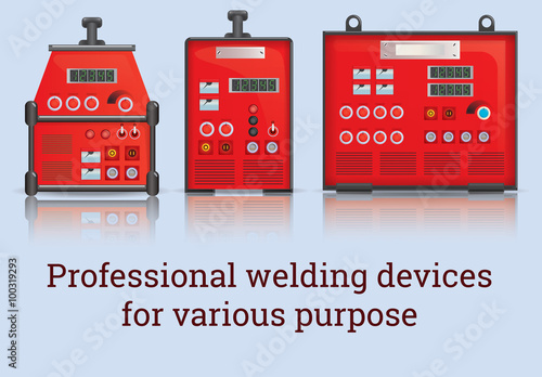 Set of three welding machines / Three professional welders for different purposes