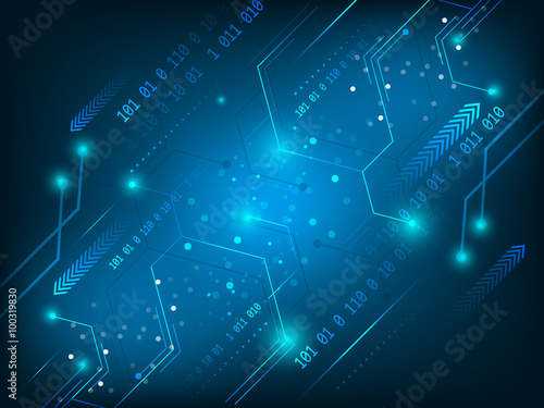 Vector hi-tech circuit board abstract digital technology background.