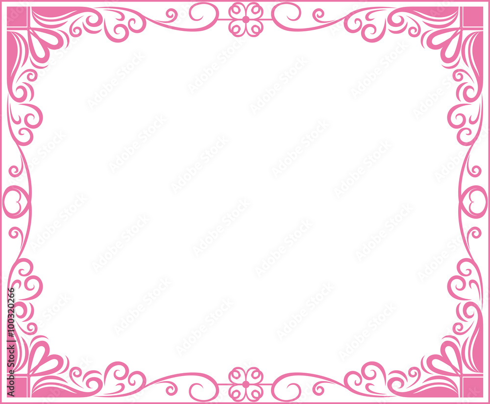 frame pink color corner abstract pattern around