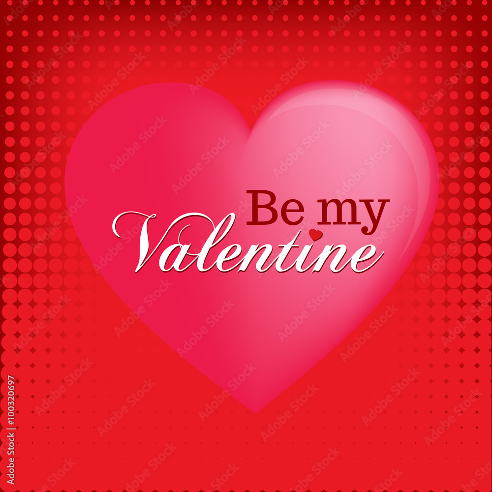Happy Valentines Day card vector red color be my Valentine