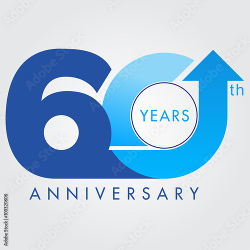 Template logo 60th anniversary, vector illustrator
