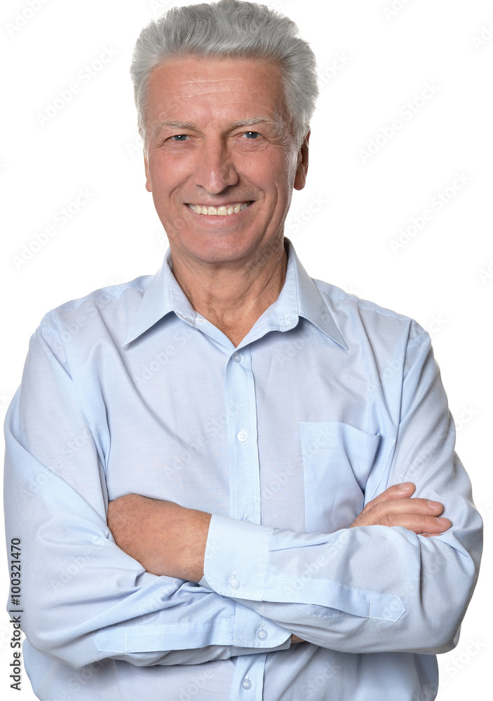happy senior man in shirt happy senior man in shirt