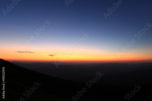 Wallpaper Mural colorful sky above mountain just before sunrise Torontodigital.ca