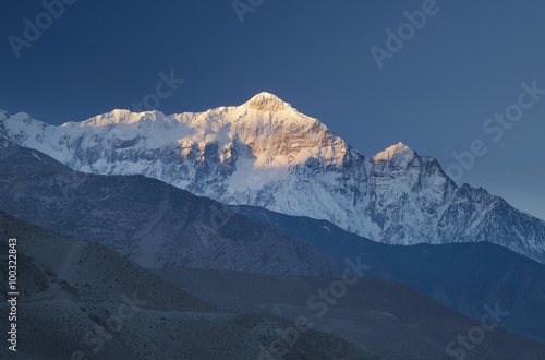 High mountain range during sunrise. Beautiful natural landscape © biletskiyevgeniy.com