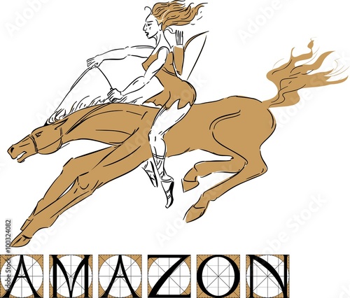 Amazon on horseback