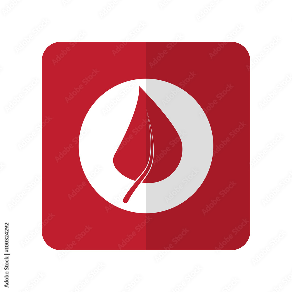 White Herbs flat icon on red rounded square on white White Herbs flat icon on red rounded square on white
