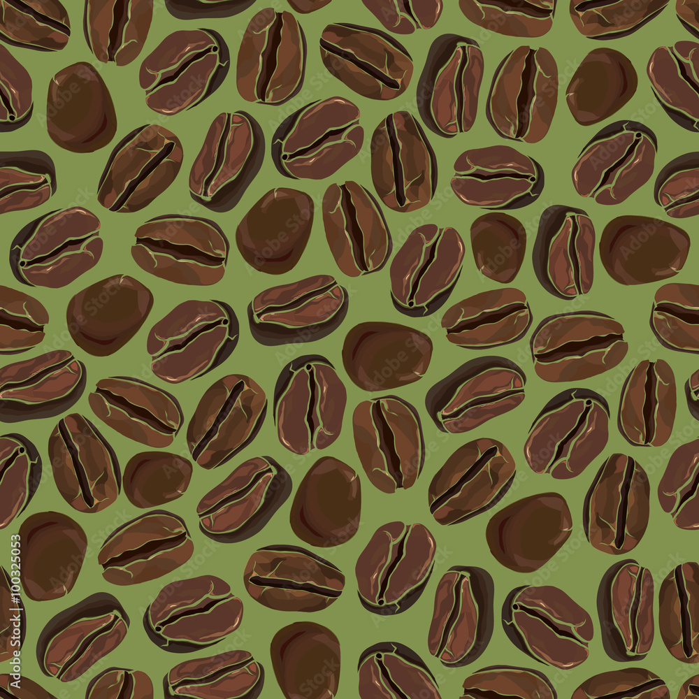 coffee beans seamless background, vector Stock-Vektorgrafik | Adobe Stock