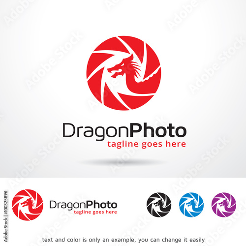 Dragon Photo Logo Template Design Vector 
