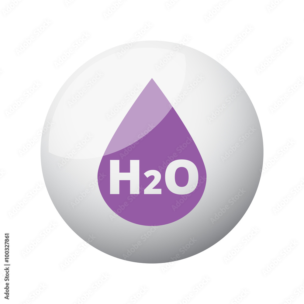 Flat purple Water icon on 3d sphere Flat purple Water icon on 3d sphere