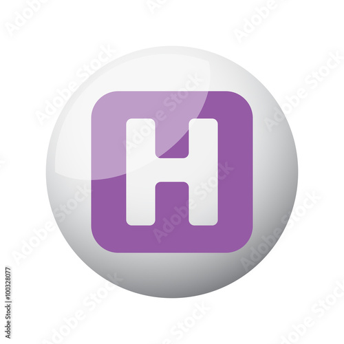 Flat purple Helicopter Platform icon on 3d sphere