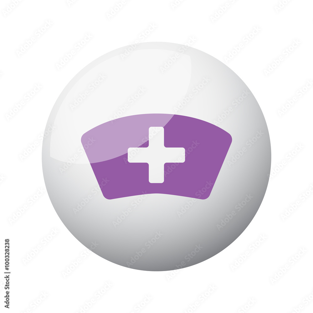Flat purple Nurse icon on 3d sphere Flat purple Nurse icon on 3d sphere