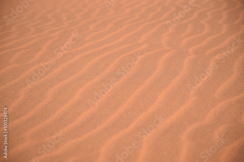 Roter Wüstensand mit vom Wind geformten Wellen © Regine Ruedinger