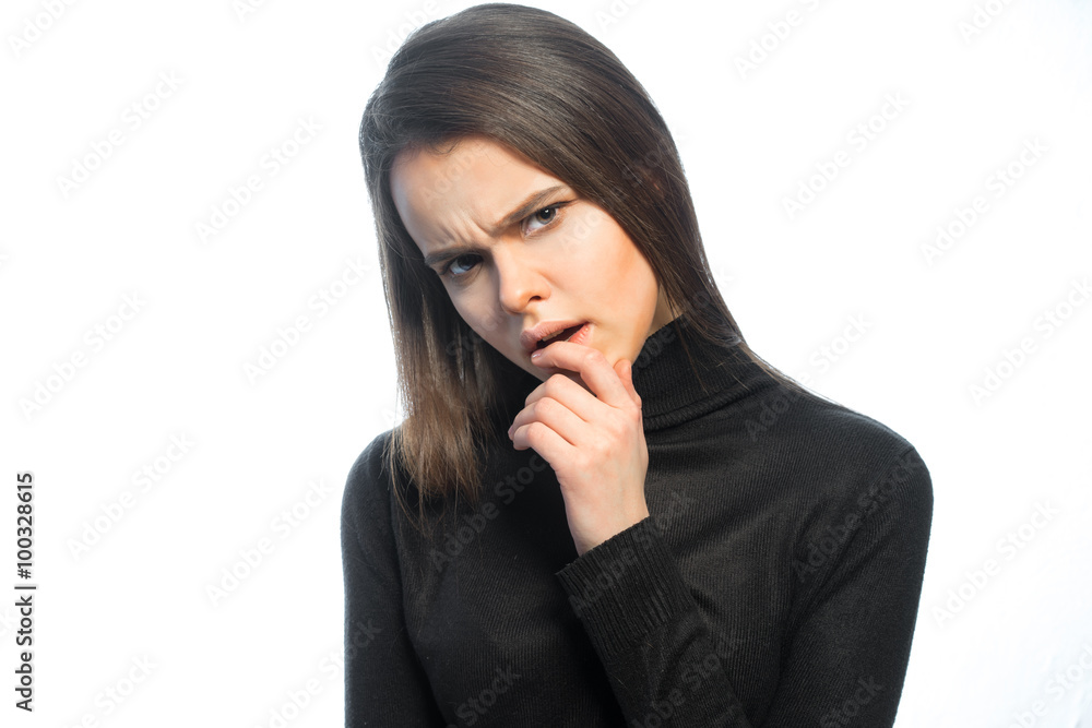 The girl has reflected on something The girl has reflected on something