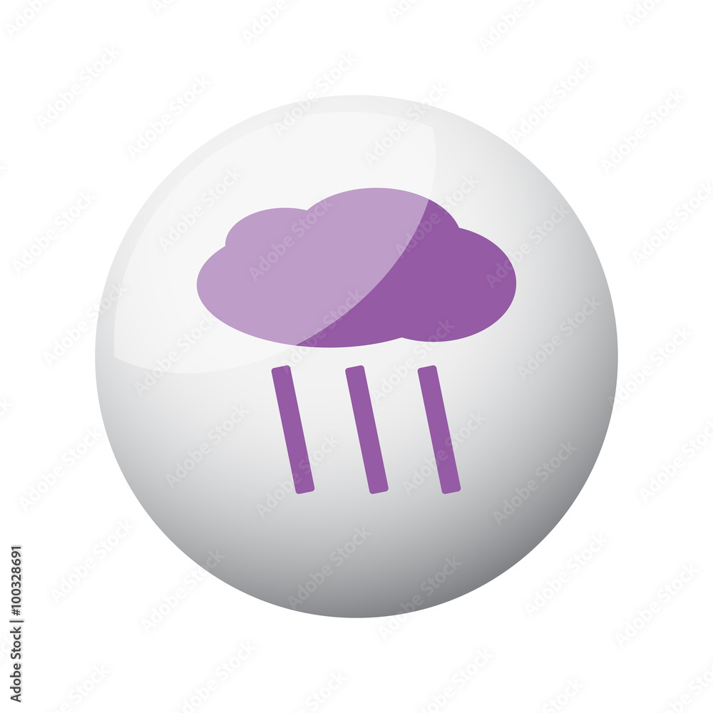 Flat purple Rain icon on 3d sphere Flat purple Rain icon on 3d sphere