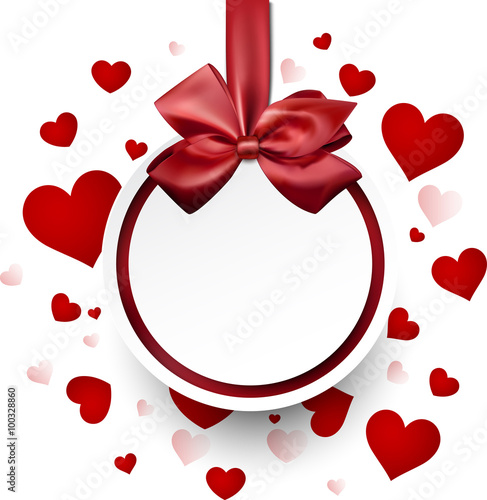 Valentine card with hearts.