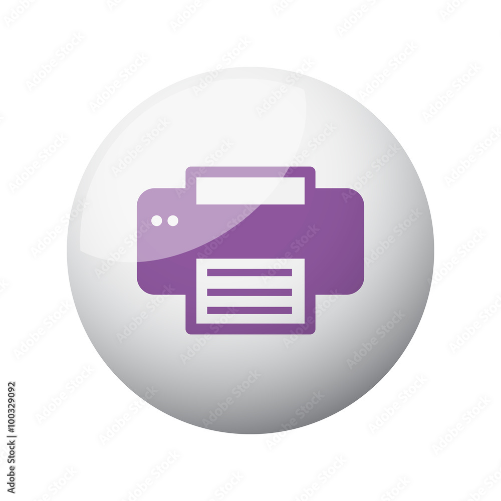 Flat purple Printer icon on 3d sphere Flat purple Printer icon on 3d sphere