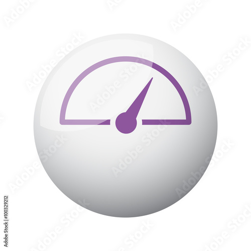 Flat purple Speed Meter icon on 3d sphere