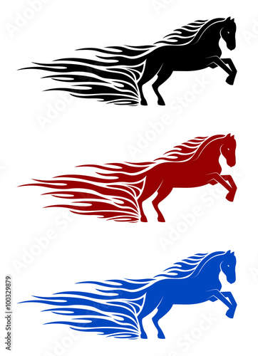 running horse in flames