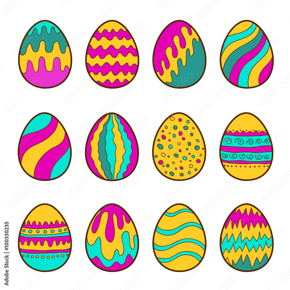 Set of painted easter eggs Set of painted easter eggs