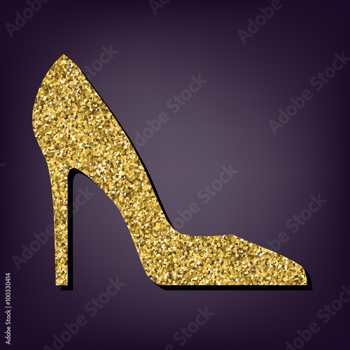 Golden style icon on perple background