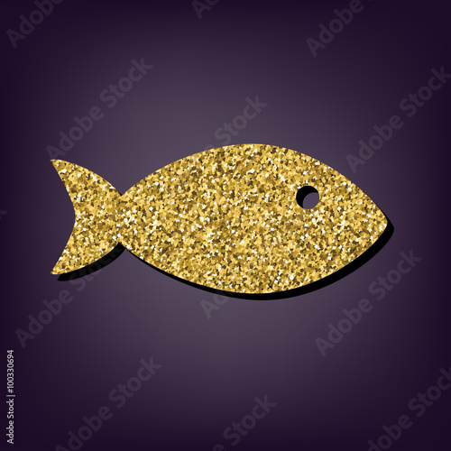 Golden style icon on perple background photo