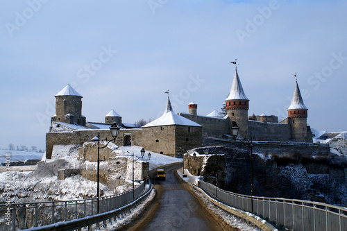 Kamianets-Podilskyi fortress. Winter view