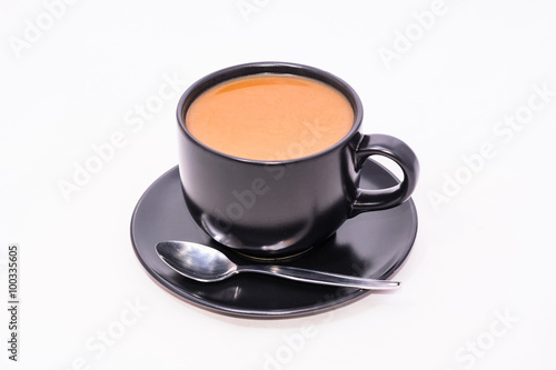 coffee cup over white background