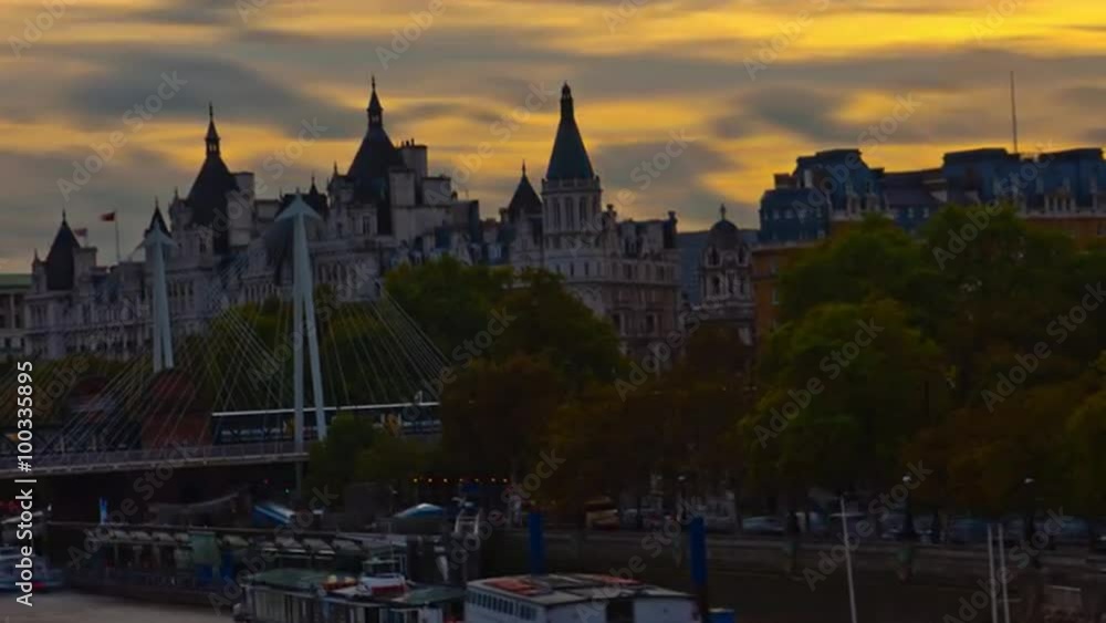Time-lapse of The Victoria Embankment in London Time-lapse of The Victoria Embankment in London