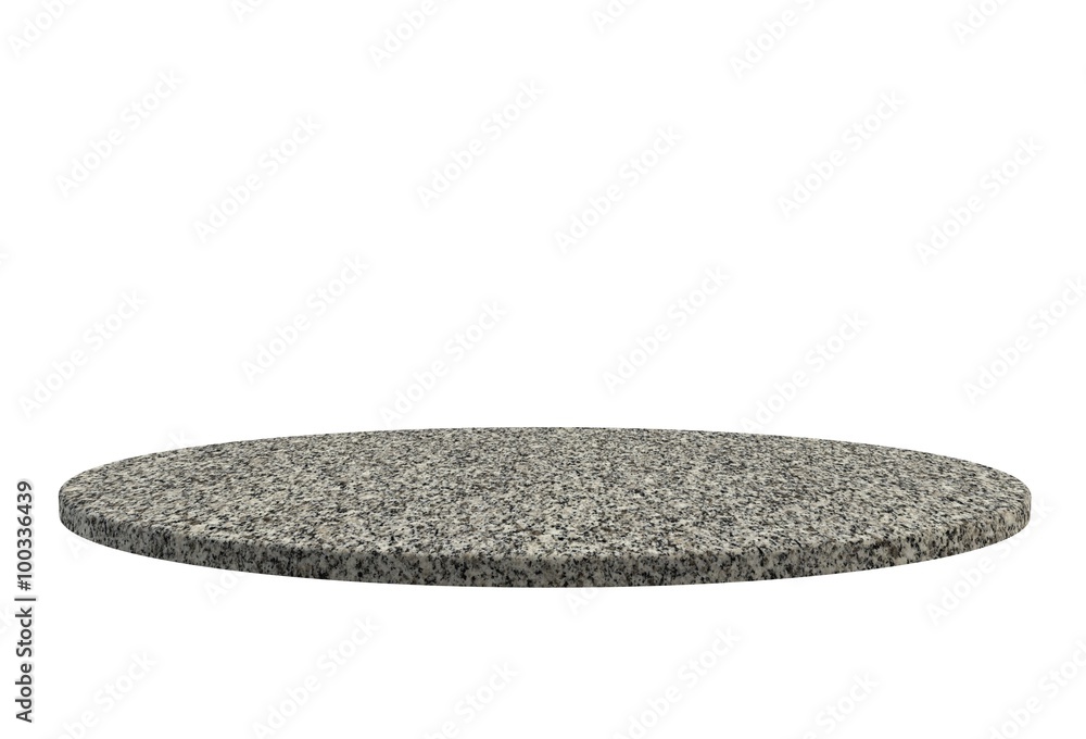 Empty top of stone table or counter isolated on white background. For product display