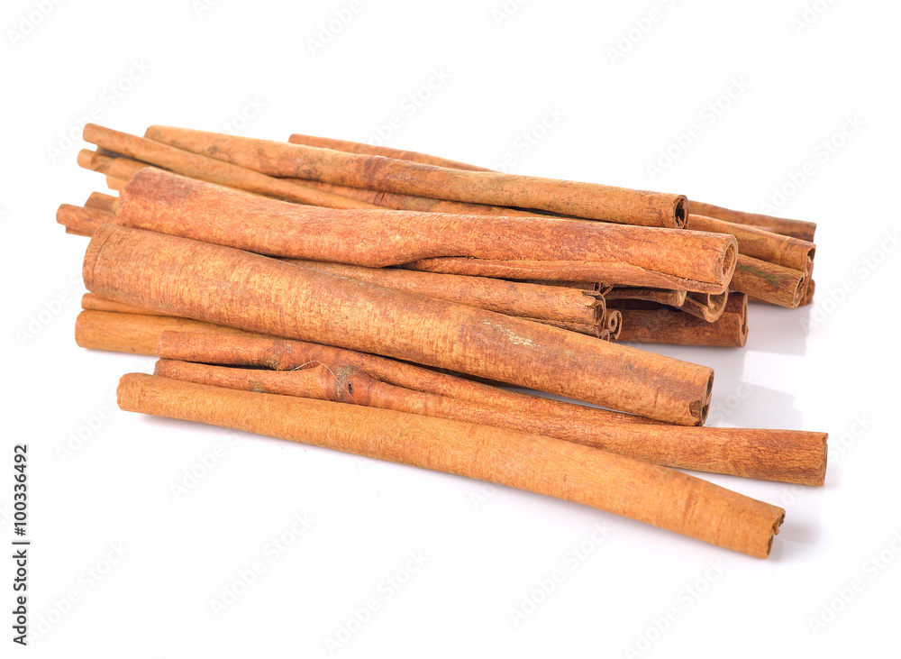 Cinnamon sticks on white background Cinnamon sticks on white background