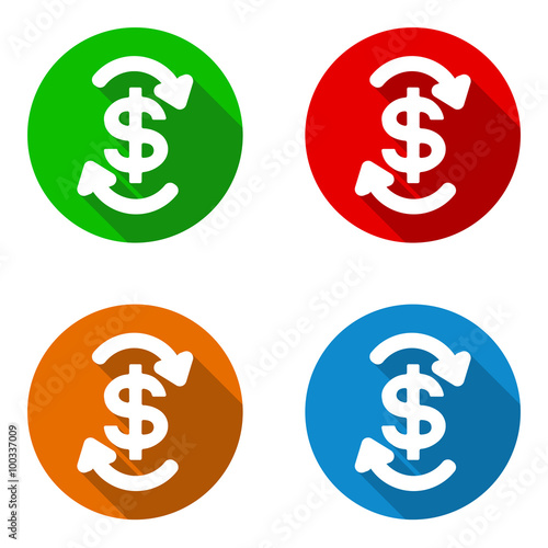 vector set colorful flat icons cash flow