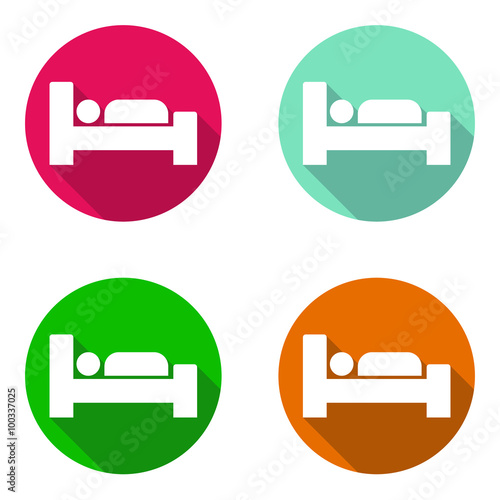 vector set colorful flat icons bed