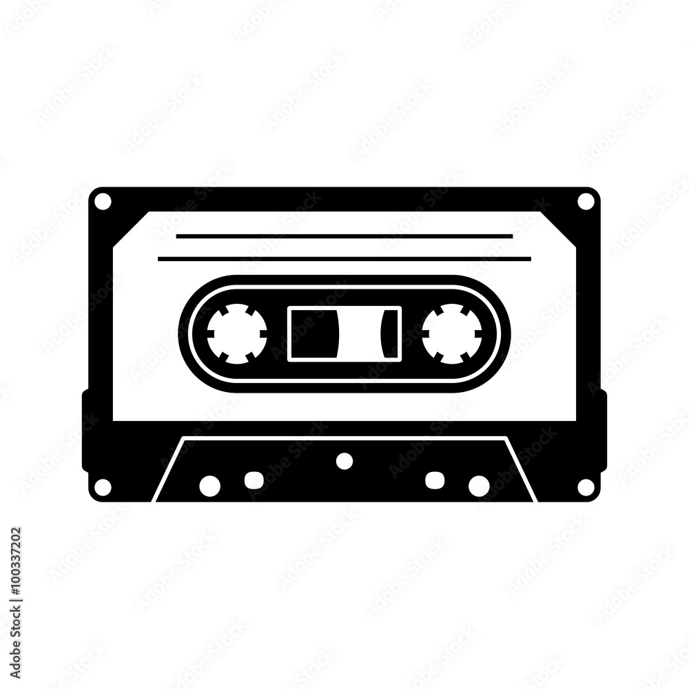 Obraz premium Cassette silhouette icon