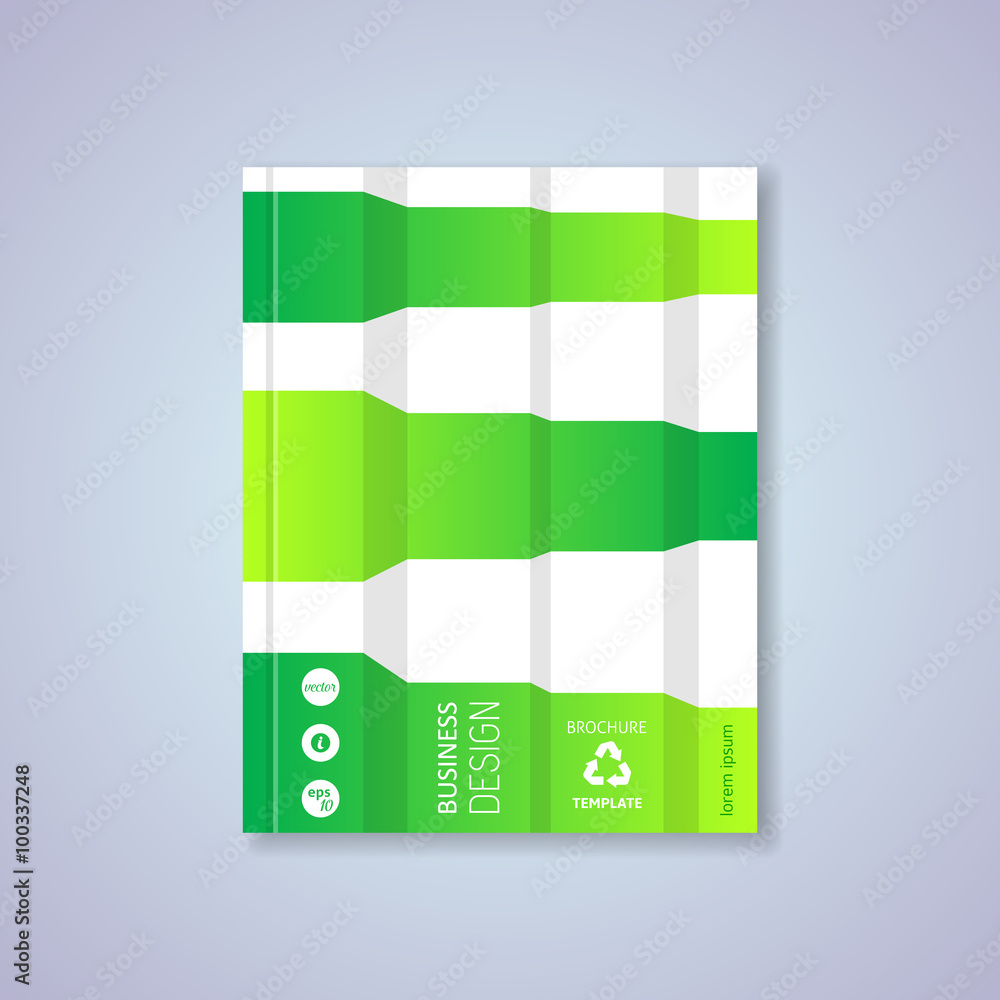 Green abstract brochure design template