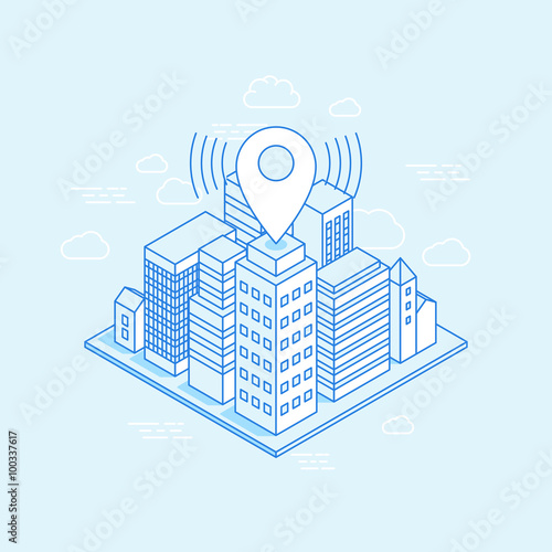 Vector isometric city illustration