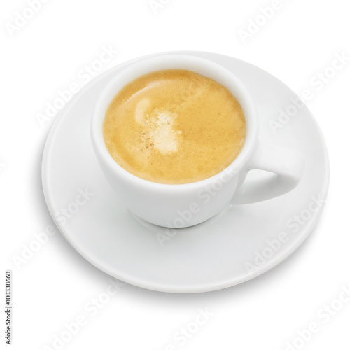 Espresso coffee cup isolated on white background.