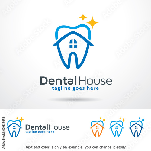 Dental House Logo Template Design Vector 