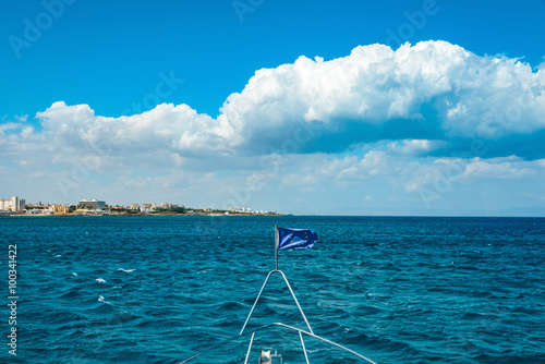 EU flag on the ship