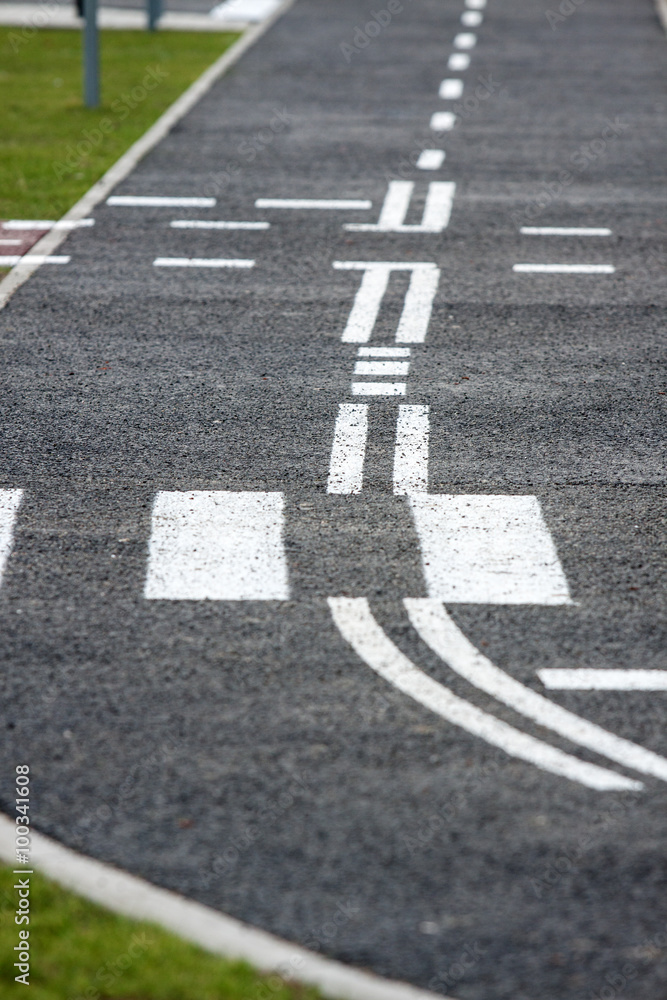 Obraz premium roadway markings road signs - small
