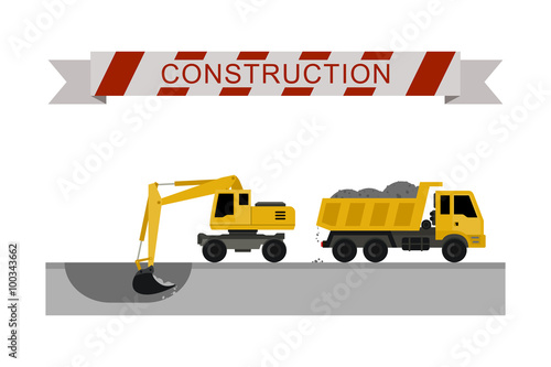 Construction machines icons.