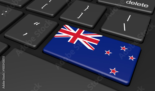 New Zealand Flag Computer Button Key